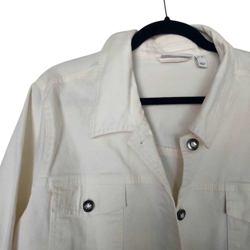 Denim and Company White Jean Jacket sz XL